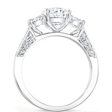 3-Stone Round Brilliant Cut Diamond Engagement Ring