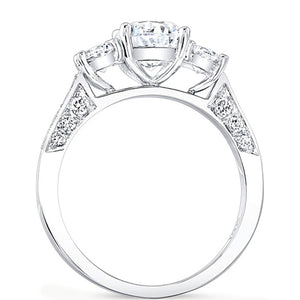 3-Stone Round Brilliant Cut Diamond Engagement Ring