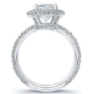 Thin Micro-pave Halo Diamond Engagement Ring