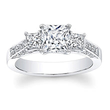 3-Stone Princess Cut Diamond Engagement ring