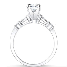 Baguette & Round Brilliant Cut Diamond Engagement Ring