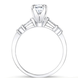 Baguette & Round Brilliant Cut Diamond Engagement Ring