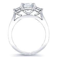 Three Stone Princess Cut Engagement Ring w/ Channel Set Princess Sidestones
