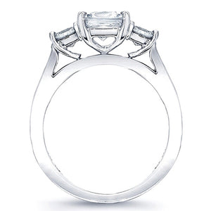 Three Stone Princess Cut Engagement Ring w/ Channel Set Princess Sidestones