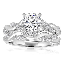 Signature Pave Twist Shank Diamond Engagement Ring