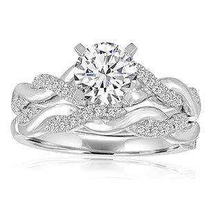 Signature Pave Twist Shank Diamond Engagement Ring
