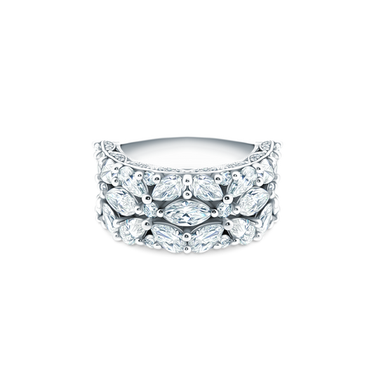 HT2694W Tacori Marquise & Pear Shape Diamond Floral Wedding Band