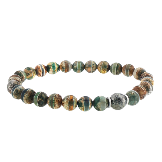 Tateossian Agate Bead Bracelet With Black Ruthenium Plated Sterling Silver — photo 1 of 1