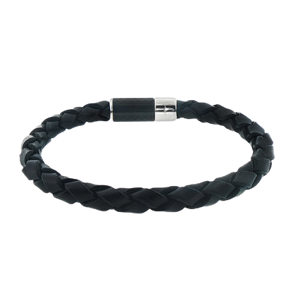 Tateossian Carbon Pop Bracelet With Black Leather and Carbon Fibre — photo 1 of 1