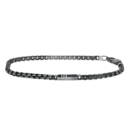 Tateossian Catena Signifier Trigato Box Chain Bracelet In Oxidised Plated Silver — photo 1 of 1