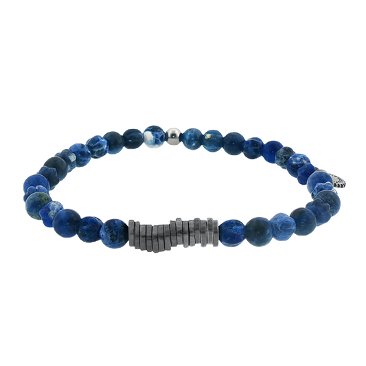 Tateossian Classis Disc Bracelet With Sodalite and Black Rhodium Plated Silver — photo 1 of 1