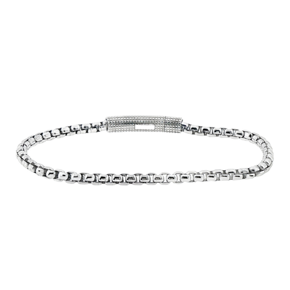 Tateossian Giza Click Box Chain Bracelet In Rhodium Plated Silver - 4MM — photo 1 of 1