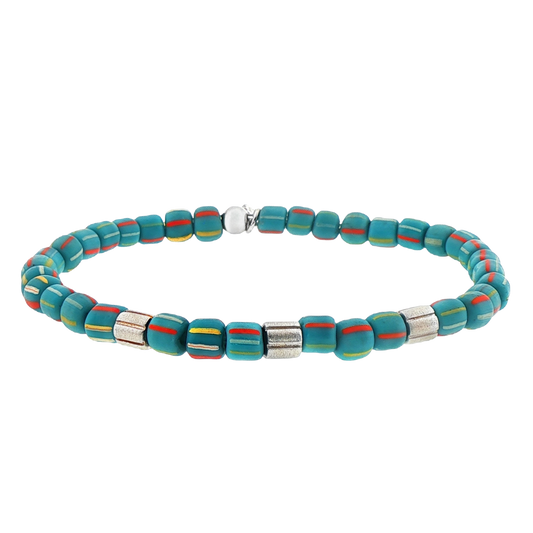 Tateossian Java Glass Bead Bracelet With Sterling Silver — photo 1 of 1