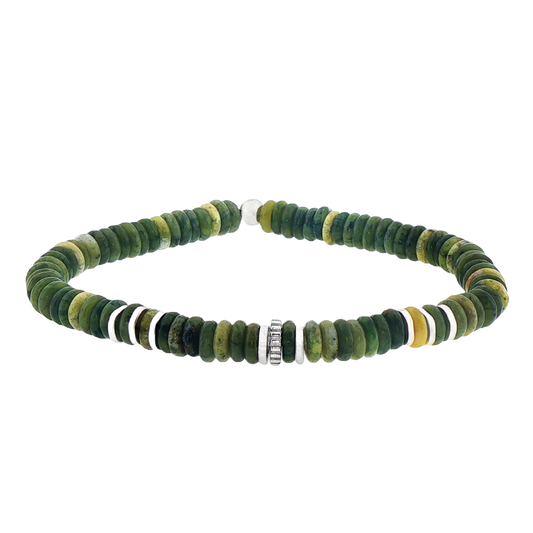 Tateossian Positano Bracelet In Green With Rhodium Plated Sterling Silver — photo 1 of 1