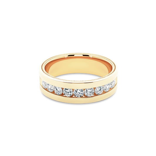 Verragio VWRD-7703-3 men's diamond wedding band in 14K yellow gold