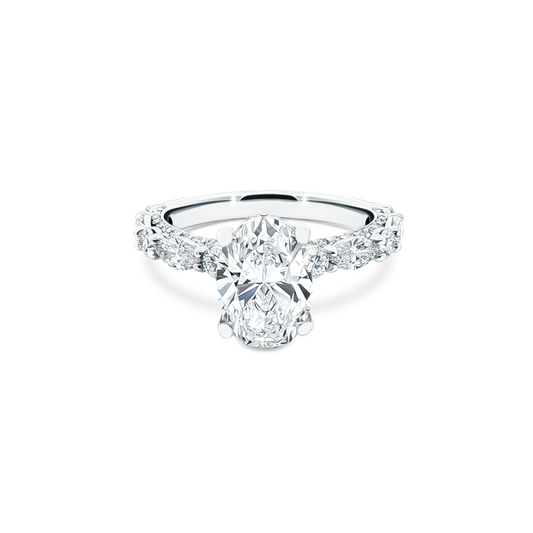 Verragio Oval Diamond Shared Prong Engagement Ring — photo 1 of 3