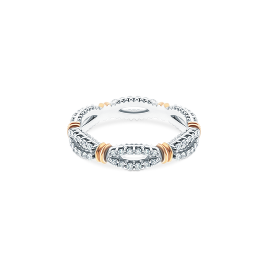 D-W104 Verragio Two-Tone Diamond Cluster Eternity Band
