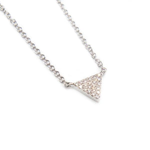 this easy to layer necklace features a triangle pendant with diamon...