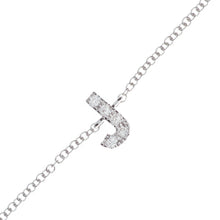 Pick your initial for this easy to style bracelet, featuring pave-s...