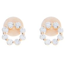 These diamond earrings features prong set round brilliant cut diamo...