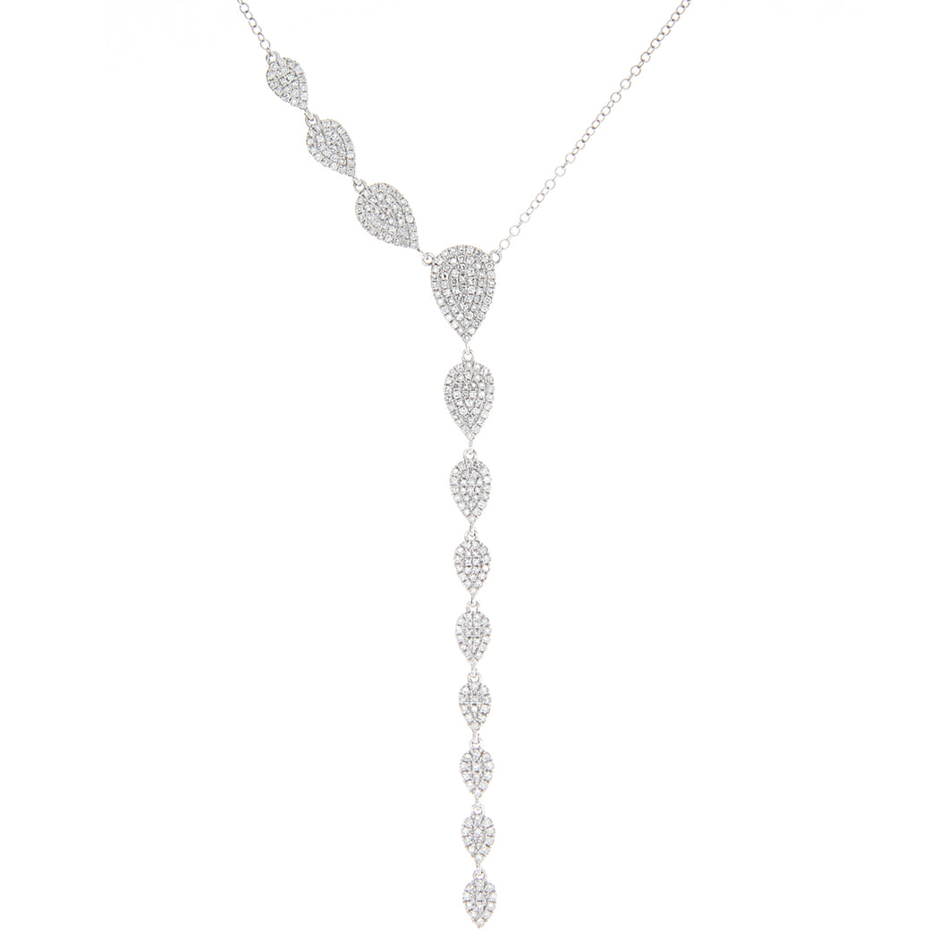 This elegant necklace features diamonds totaling .85cts in a lovely...