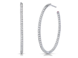 Large Inside Outside Diamond Hoops