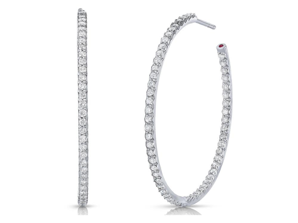 Large Inside Outside Diamond Hoops