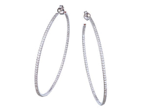 XXLarge Inside Outside Diamond Hoops