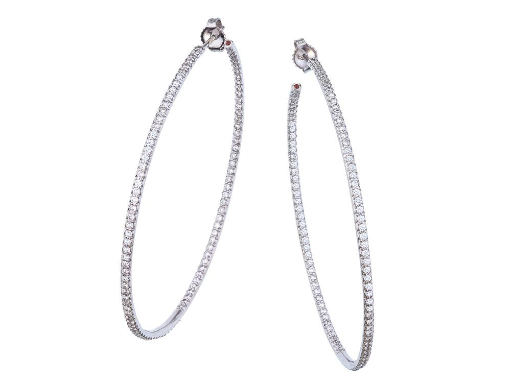 XXLarge Inside Outside Diamond Hoops