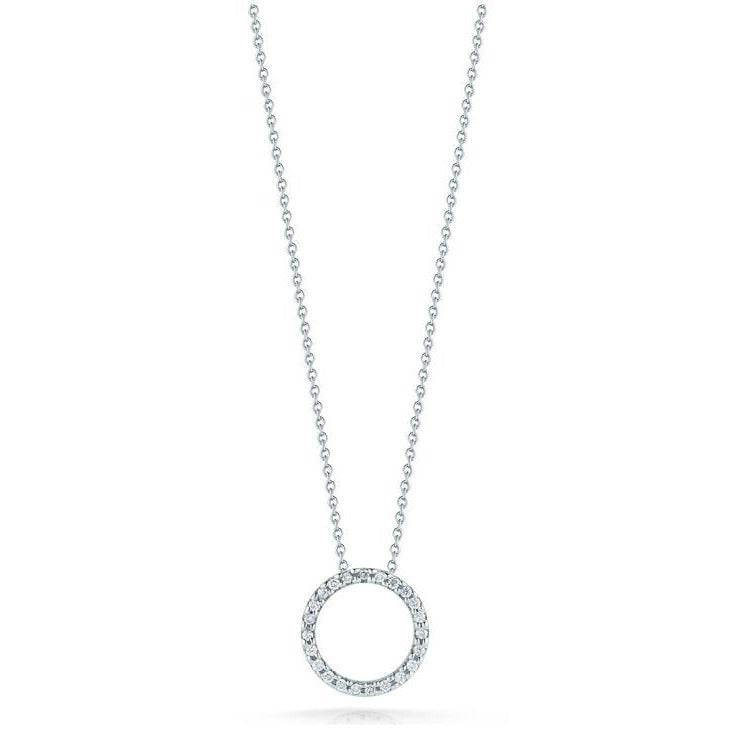 Yellow Gold Circle Roberto Coin Diamond Circle Necklace