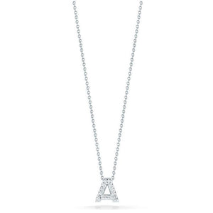 This necklace from Roberto Coin features a diamond initial. 18
