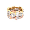 18k Yellow, Rose & White gold Triple Bands