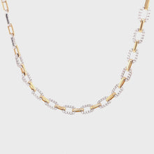 14k Yellow & White Gold Diamond Link Necklace