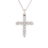 0.30ct 14k white gold diamond cross and chain 360 video view