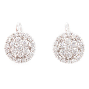 These elegant drop earrings feature round brilliant cut diamonds ar...