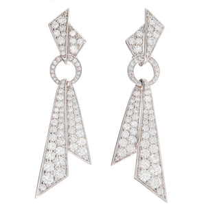 These art deco inspired earrings feature stunning diamonds totaling...