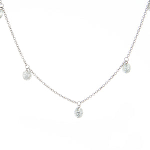 This classic necklace features diamond drops along the chain totali...