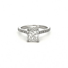 2.87ct Radiant Cut Platinum White Gold Engagement Ring