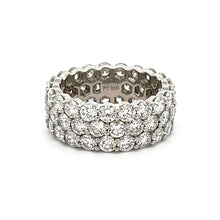 Platinum 3 Row Honeycomb Diamond Band- 6.82ctw