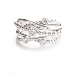 twisted statement ring with diamonds totaling .31cts