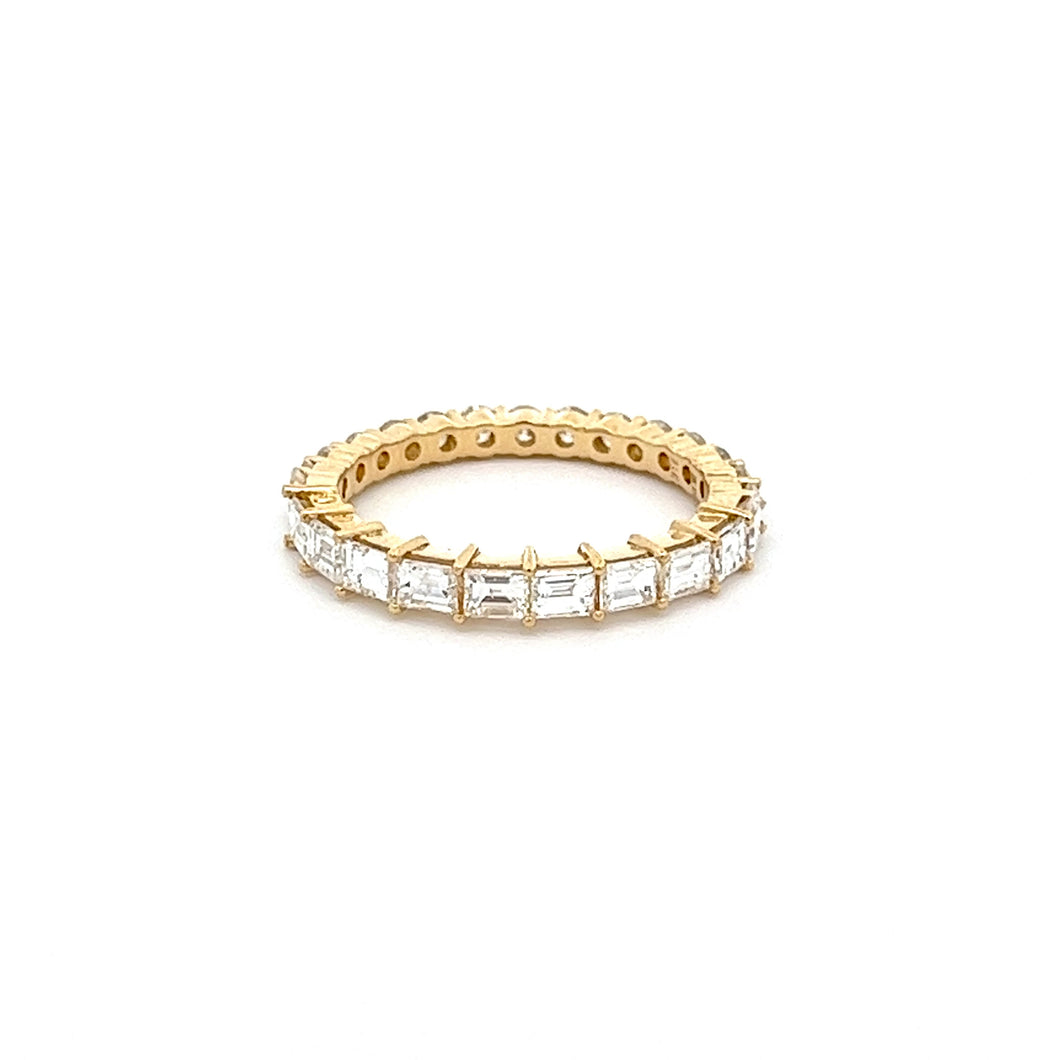 Half Round - Half Baguette Diamond Eternity Band