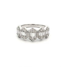 This gorgeous 14k white gold ring features round brilliant cut diam...