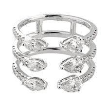 18k White Gold 3 Way Bypass Diamond Ring