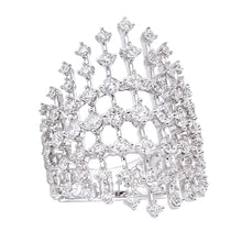 18k White Gold Diamond statement fashion Ring