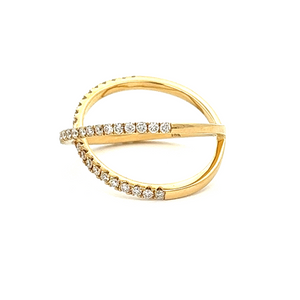 18k Yellow Gold Diamond X-Ring