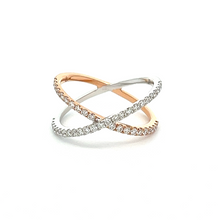 18k White and Rose Gold Diamond X-Ring