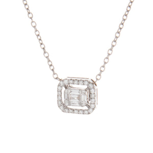 14K White Gold pendant necklace featuring .24cts diamonds