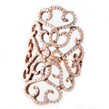 14k Rose Gold Diamond Lace Ring
