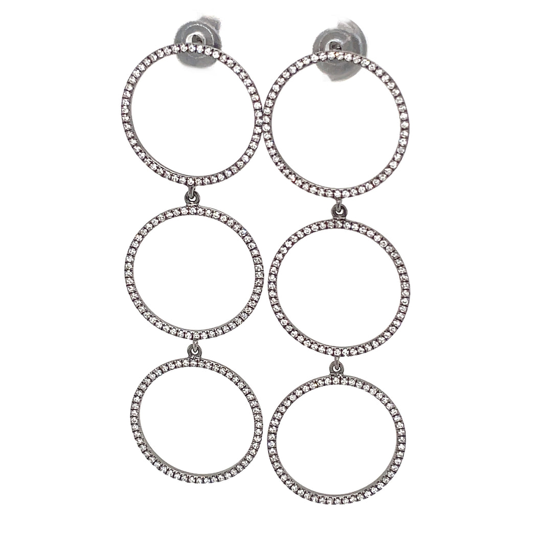These drop earrings feature diamonds totaling .77ct