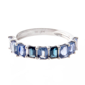 14k white gold multi sapphire ring 2.38cts